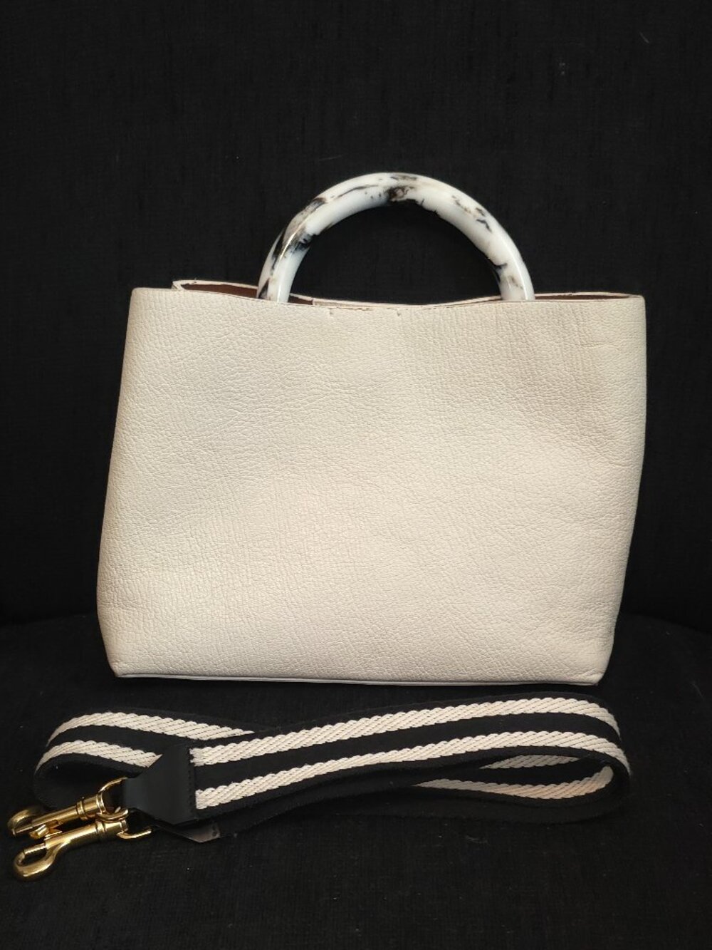 Ling Wu Miller Off White Leather Hand Bag